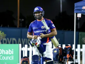 Mumbai Indians skipper Rohit Sharma goes out to bat during their practice session. (Photo: Supplied)