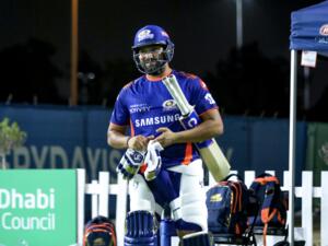Mumbai Indians skipper Rohit Sharma goes out to bat during their practice session. (Photo: Supplied)