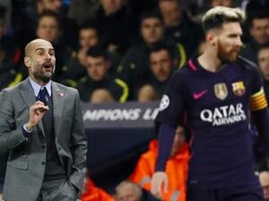 صورة أرشيفية لميسي وغوارديولا