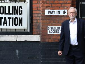 Opposition Labour party leader Jeremy Corbyn leaves after voting in the European Parliament elections on May 23, 2019 in London. (AFP/ File)