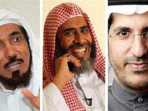 From left to right: Imprisoned Sheikh Salman al-Ouda, Sheikh Awad al-Qarni and Ali al-Omari (Twitter)