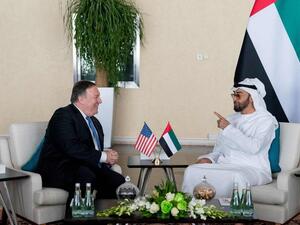 US Secretary of State Mike Pompeo and Abu Dhabi's Crown Prince and Deputy Supreme Commander of the UAE Armed Forces Sheikh Mohamed bin Zayed in Abu Dhabi. (AFP)
