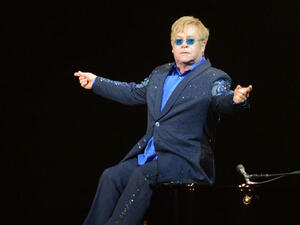 British singer Elton John performs in Shanghai. (AFP / PETER PARKS)