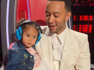 John Legend and Daughter Luna 