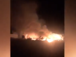 The refugee camp was set ablaze on Wednesday. (YouTube Screenshot)