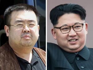Kim Jong Nam, left, was the estranged half brother of North Korean leader Kim Jong Un (AFP Photo/Toshifumi KITAMURA, Ed JONES)