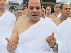 Egypt’s President Abdel-Fattah al-Sisi was mocked on social media for braying backwards in Saudi Arabia. (Twitter)