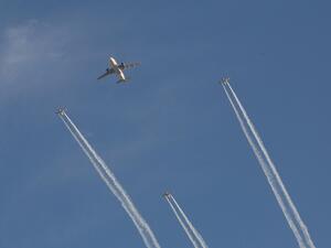 The RJ aircraft, along with the Royal Jordanian Air Force, performed an attractive air show in the Amman skies, as well as all over the kingdom. 