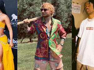 Ed Sheehan, Travis Scott, and Cardi B 