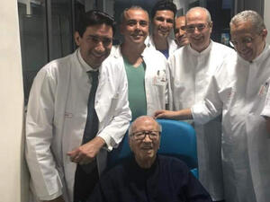 اول صورة للرئيس التونسي بعد مغادرته المشفى- المصدر اعلام تونسي 