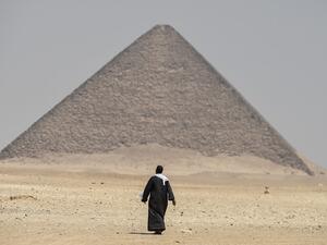 An Egyptian archaeological mission discovered a collection of stone, clay and wooden sarcophagi, of which some are still containing well preserved mummies, as well as a collection of wooden funerary masks and instruments used in cutting stones . Mohamed el-Shahed / AFP