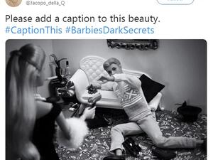 Under the viral hashtag Barbie's Dark Secrets, the toy appears in multiple, imagined shady situation. (Twitter)