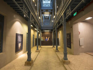 A picture of Naguib Mahfouz in the lobby of the museum (Photo: Official release of the Ministry of Culture)