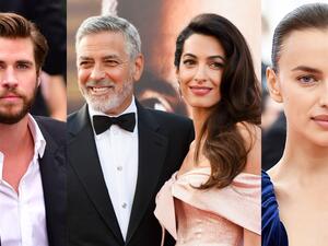 إرينا شايك وجورج وأمل كلوني وليام هيمسورث