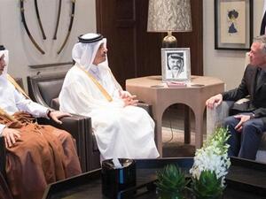 Qatari Foreign Minister Sheikh Mohammed bin Abdulrahman Al Thani meets King Abdullah II in April [AFP] 