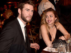 Liam Hemsworth and Miley Cyrus. (AFP)