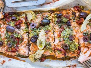 وصفة سمك السلمون ​​بالكالاماتا