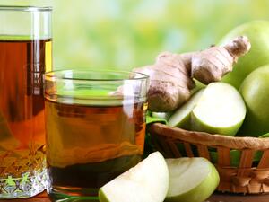 عصير التفاح بالزنجبيل