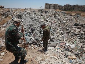 The village of Zakah in northwest Syria appears to have been completely destroyed (AFP)