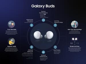 سجلت سماعات Galaxy Buds من "سامسونج" أعلى مجموع من النقاط بالمقارنة مع المنتجات المنافسة ضمن الاختبار؛ حيث تم وصفها من قبل مجلة "تقارير المستهلك" بأنها إحدى أفضل سماعات البلوتوث اللاسلكية التي اختبرتها المجلة على الإطلاق