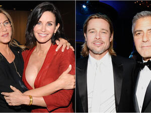 جورج كلوني وبراد بيت وكروتني كوكس وجينيفر آنستون