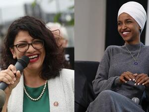 Rashida Tlaib (L) and Ilhan Omar are supporters of pro-Palestinian Boycott, Divestment and Sanctions movement (AFP)