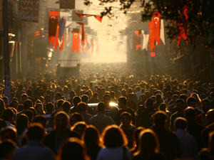 People walk on istiklal street, one of the most crowded street in Turkey (Shutterstock)