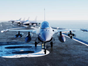 Jet f16 , fighter on aircraft (Shutterstock)	