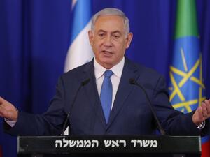 Israeli Prime Minister Benjamin Netanyahu gestures as he speaks during a joint press conference with his Ethiopian counterpart in Jerusalem on September 1, 2019. (AFP/ File Photo)