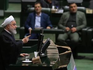 Iran's President Hassan Rouhani (L) addresses parliament in the capital Tehran on September 3, 2019. (AFP/ File Photo)