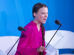 Youth Climate activist Greta Thunberg speaks during the UN Climate Action Summit on September 23, 2019 at the United Nations Headquarters in New York City. Johannes EISELE / AFP