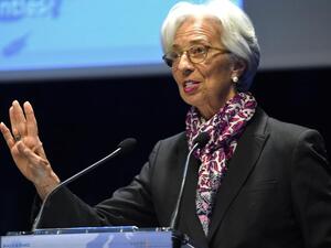 International Monetary Fund managing director Christine Lagarde, seen here in Paris in April, warned of the involvement of big technology firms in the global financial system due to fintech.  (AFP/ File Photo)