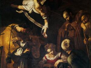 Caravaggio’s Nativity With St Lawrence and St Francis  (Twitter)