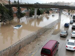 Heavy rains also caused roads to flood in Jordan's capital, Amman (AFP/File photo)