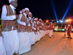 Saudi Arabian folklore performance in Al-Masmak on the celebrations of Eid Al-Fitr. (Shutterstock/ File Photo)