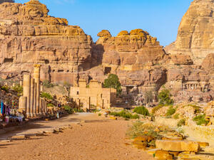 Colonnaded street leading to the Qasr al Bint in Petra, Jordan (Shutterstock)	