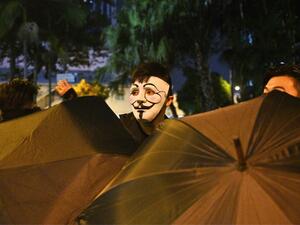 A protester wearing a mask takes part in a protest in the Wanchai district in Hong Kong on October 4, 2019, after people hit the streets when the government earlier announced a ban on facemasks. (AFP/ File Photo)