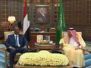 King Salman held talks with Abdel Fattah al-Burhan in Riyadh [Screengrab/AFP] 