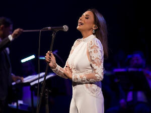 One of the fans was able to go up the stage while Angham was singing Source angham Instagram