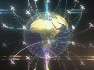 Nanosatellite or Small satellite global communication technology systems 3D render. (Shutterstock/ File Photo)