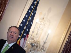 US Secretary of State Mike Pompeo delivers remarks at the Secretary of the State's Award for Corporate Excellence 20th anniversary ceremony at the State Department in Washington, DC, on October 31, 2019. NICHOLAS KAMM / AFP