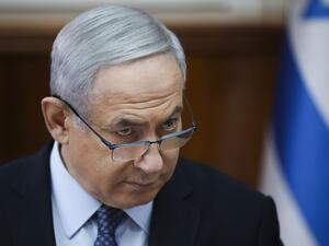 Israeli Prime Minister Benjamin Netanyahu chairs the weekly cabinet meeting at his office in Jerusalem on November 3, 2019. Oded Balilty / POOL / AFP