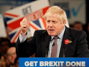 Britain's Prime Minister Boris Johnson speaks at the Conservative Party's General Election campaign launch, at the National Exhibition Centre (NEC) in Birmingham, central England, on November 6, 2019. (AFP/ File Photo)