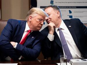 US President Donald Trump (L) listens to US Secretary of State Mike Pompeo during a Cabinet Meeting at the White House in Washington,DC. (AFP/ File Photo)