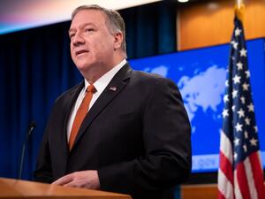 US Secretary of State Mike Pompeo holds a press conference at the State Department in Washington, DC, November 26, 2019. SAUL LOEB / AFP