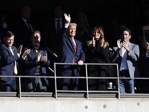 President Donald Trump and first lady Melania Trump attend the game between the LSU Tigers and the Alabama Crimson Tide at Bryant-Denny Stadium on November 09, 2019 in Tuscaloosa, Alabama. (Todd Kirkland/Getty Images/AFP )