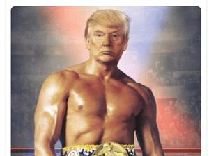 Donald Trump tweeted an image of himself as Rocky Balboa, a reference to recent reports about his health. (Twitter/ Trump)