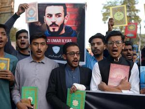 Pakistani supporters of the 'hero' demonstrate against the Quran burning. (AFP/ File Photo)