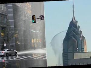 hundreds in the city watched in amazement the steady stream of water with several filming the bizarre incident. (Twitter/@PQScientist)
