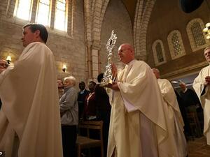 The wooden fragment said to be from the crib of the Infant Jesus is returning to Bethlehem more than a thousand years after it was sent to Rome. (AFP)